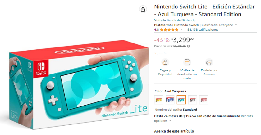 Nintendo Switch Lite A La Mitad De Su Precio Con Este Descuento