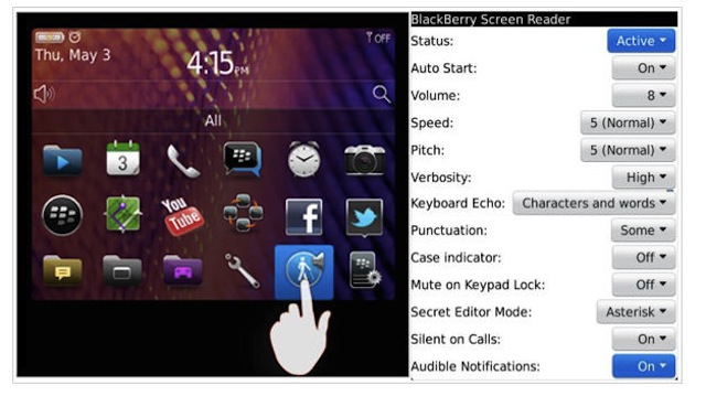 BlackBerry Screen Reader ayuda a discapacitados visuales