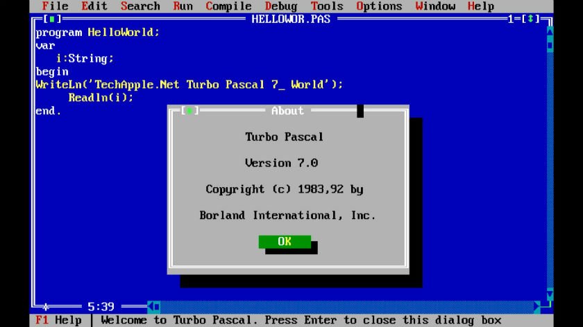turbo pascal for windows 1.5 download