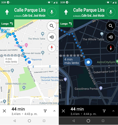 Cómo activar el modo oscuro en Google Maps para Android