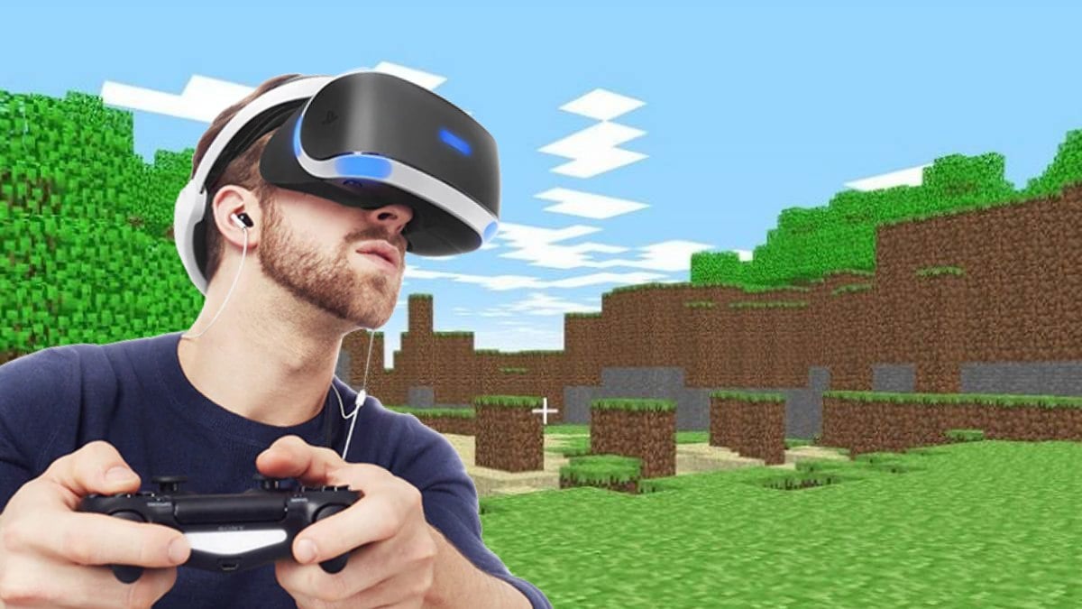 Vr long. Майнкрафт ВР. Виртуальная реальность майнкрафт. Игра для VR Minecraft. Майнкрафт в ВР очках.