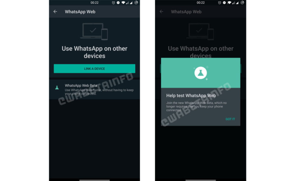 Multi-device support appears in WhatsApp beta
