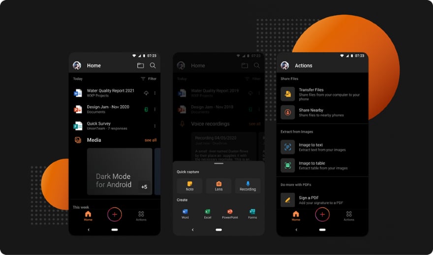 Office Modo oscuro para Android