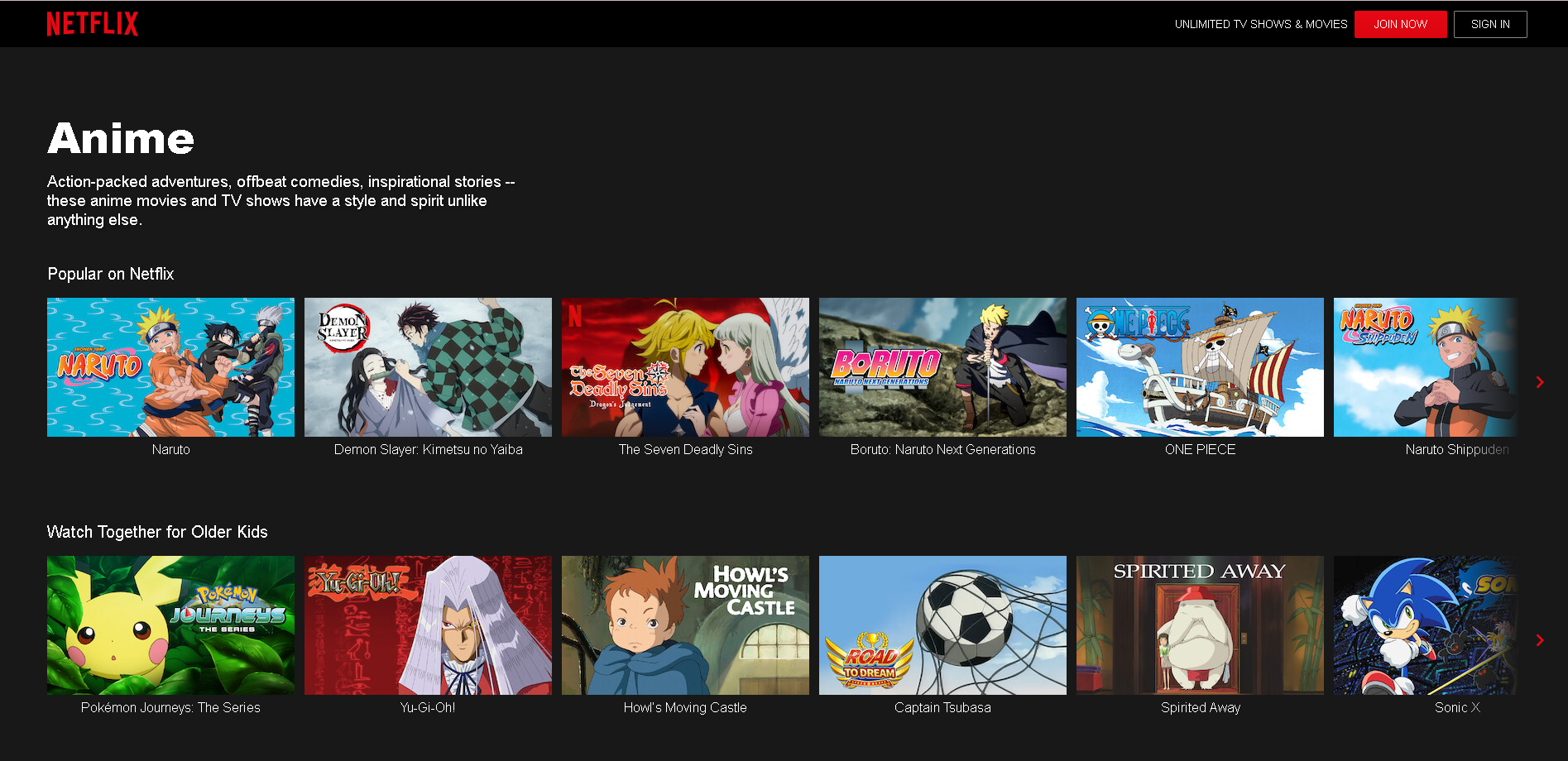 Códigos de Netflix para desbloquear todo el contenido de anime