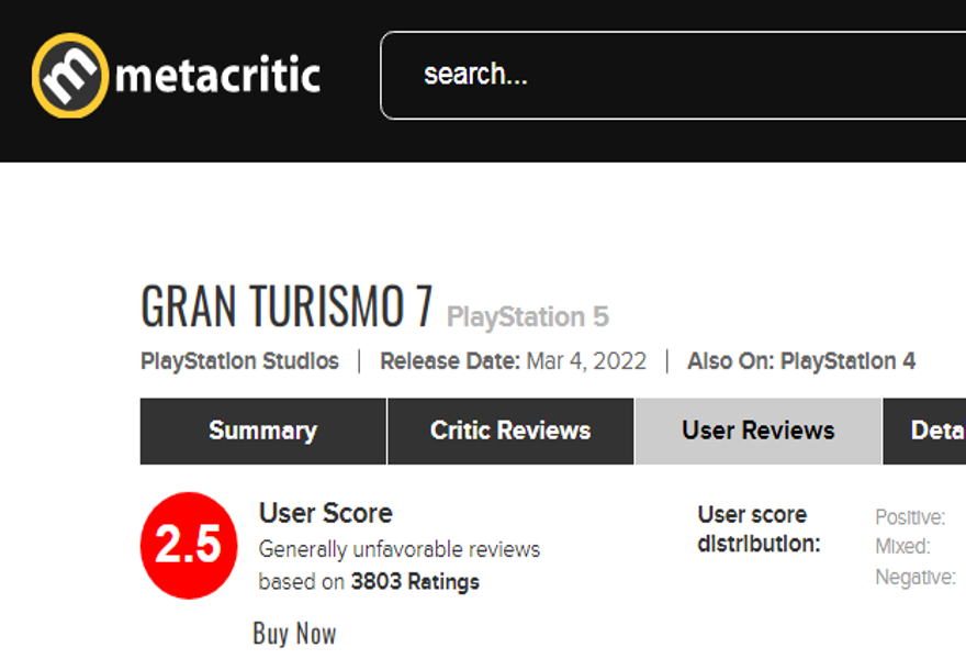 unocero - Gran Turismo 7 tiene la más baja calificación por los usuarios en  Metacritic por microtransacciones