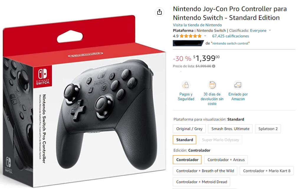 joy-con pro controller nintendo switch lite