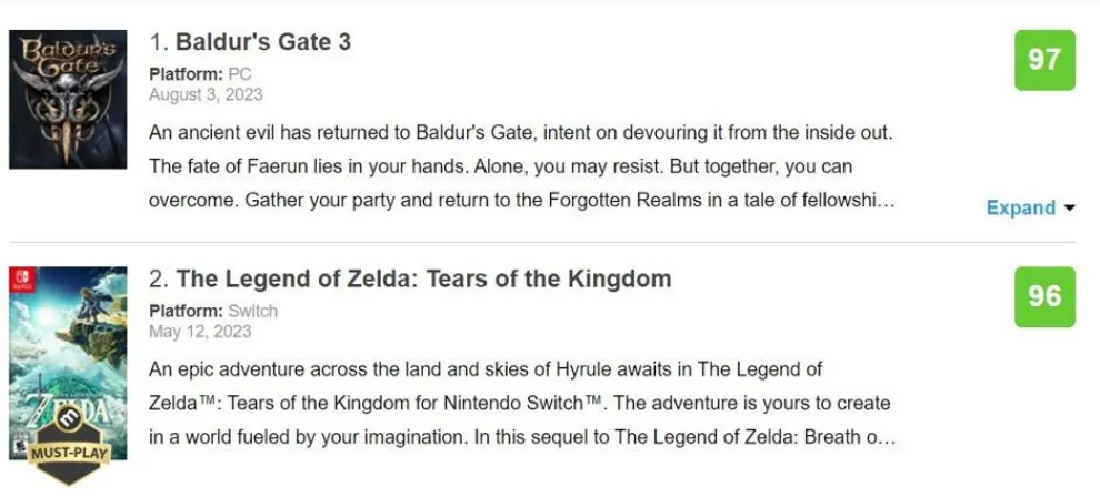 baldur's gate 3 supera zelda tears of the kingdom