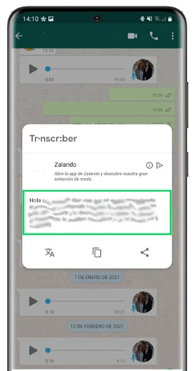 como transformar audios de voz a texto whatsapp